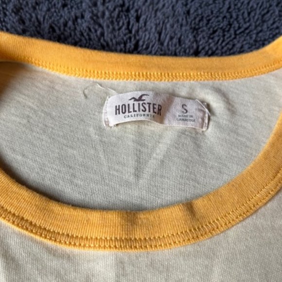 2/$28 Hollister Yellow T-shirt Flower Ladies Size S - Picture 3 of 9